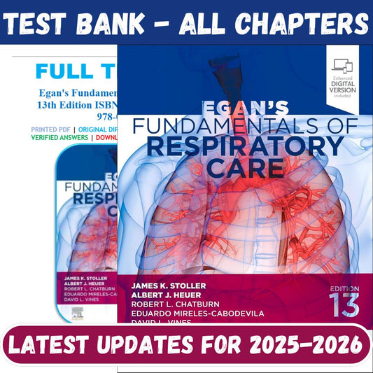 Test Bank For Fundamentals of Respiratory Care 13th Edition By James K. Stoller-Guide Bank Pro