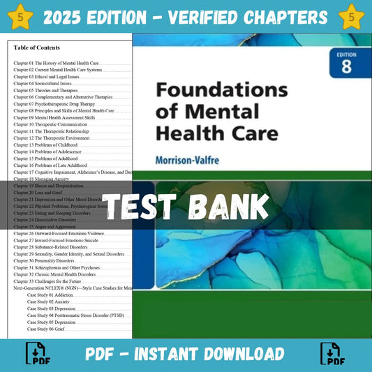 Test Bank – Foundations of Mental Health Care, 8th Edition (Morrison-Valfre, 2023)-Guide Bank Pro