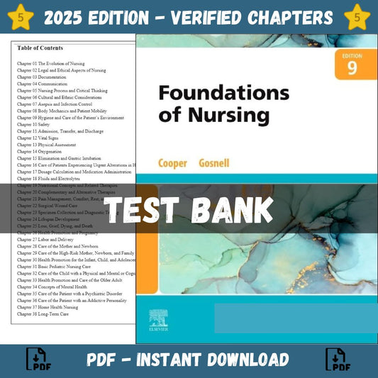 Test Bank – Foundations of Nursing, 9th Edition (Cooper, 2023)-Guide Bank Pro