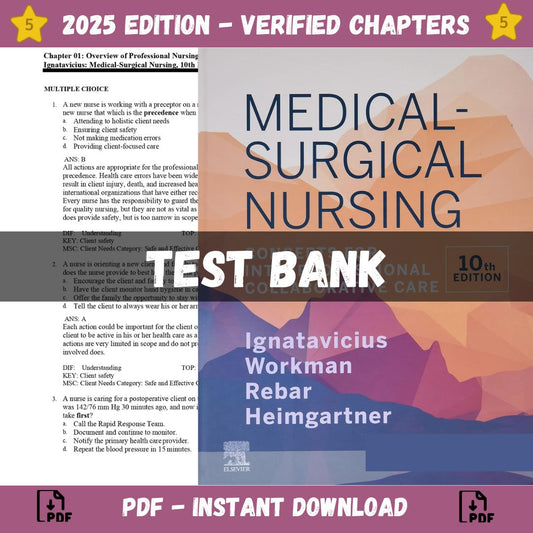 Test Bank – Medical-Surgical Nursing Concepts for Inter professional Collaborative Care, 10th Edition (Donna Ignatavicius, 2020)-Guide Bank Pro