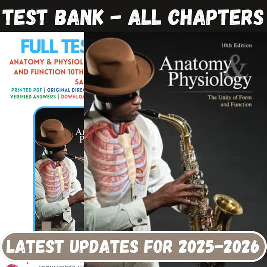 Test Bank for Anatomy and Physiology: The Unity of Form and Function, 10th Edition by Kenneth S. Saladin-Guide Bank Pro