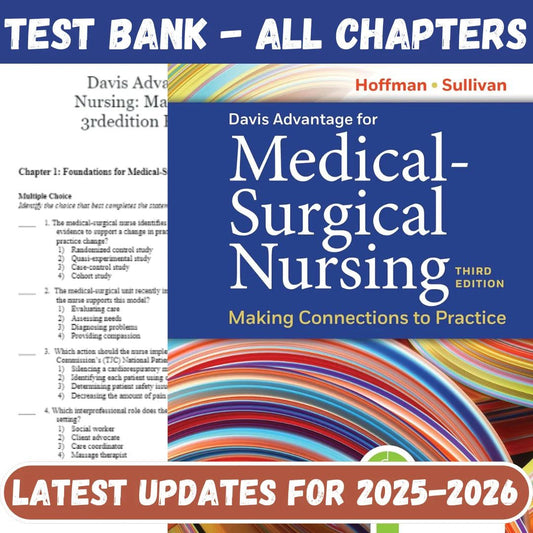 Test Bank for Davis Advantage for Medical-Surgical Nursing Making Connections to Practice 3rd Edition Sullivan by Hofman-Guide Bank Pro