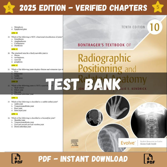 Test bank – Bontrager’s Textbook of Radiographic Positioning and Related Anatomy, 10th Edition (John, 2024)-Guide Bank Pro