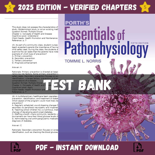 Test bank – Porth’s Essentials of Pathophysiology 5th Edition (Norris, 2020)-Guide Bank Pro