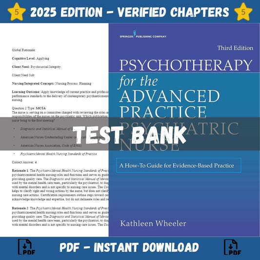Test bank – Psychotherapy for the Advanced Practice Psychiatric Nurse 3rd Edition (Wheeler, 2021)-Guide Bank Pro
